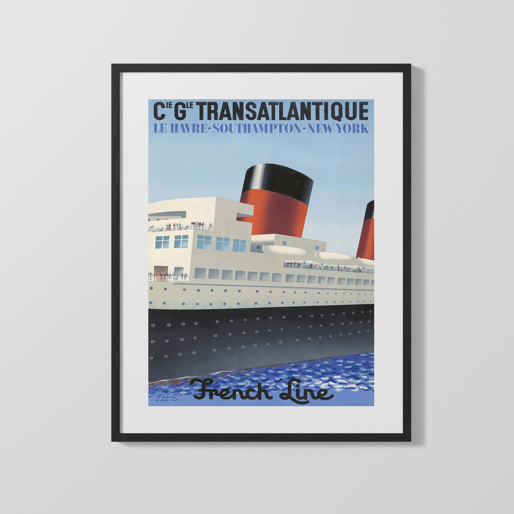 Classic Travel Poster - Le Havre - Transatlantique Travel Vintage Framed Prints Gallery Frame 16x20
