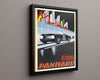 Classic Travel Poster - Le Mans - Panhard 24 Heures Travel Vintage Framed Prints Floating Canvas 16x20