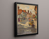 Classic Travel Poster - Lewes - High Street by Train Travel Vintage Framed Prints Floating Canvas 16x20