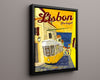 Classic Travel Poster - Lisbon - Portugal Travel Vintage Framed Prints Floating Canvas 16x20
