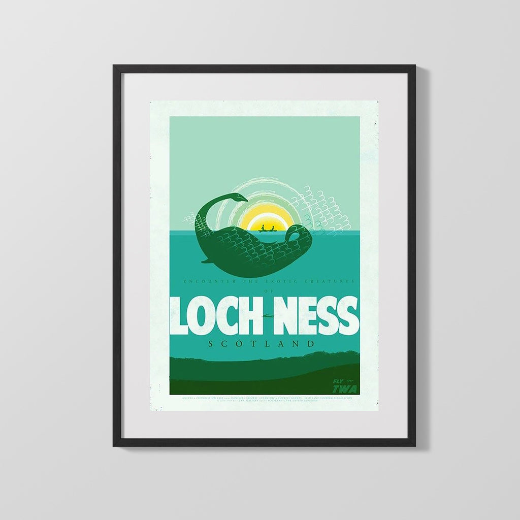 Classic Travel Poster - Loch Ness - Scotland Travel Vintage Framed Prints Gallery Frame 16x20