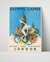 Classic Travel Poster - London - 1948 Olympics Travel Vintage Framed Prints Poster 16x20