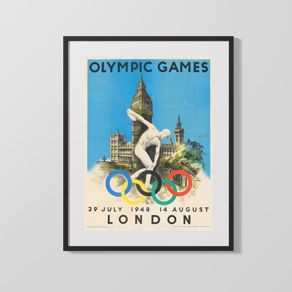 Classic Travel Poster - London - 1948 Olympics Travel Vintage Framed Prints Gallery Frame 16x20