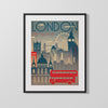 Classic Travel Poster - London - Big Smoke Travel Vintage Framed Prints Gallery Frame 16x20