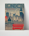 Classic Travel Poster - London - Big Smoke Travel Vintage Framed Prints Poster 16x20