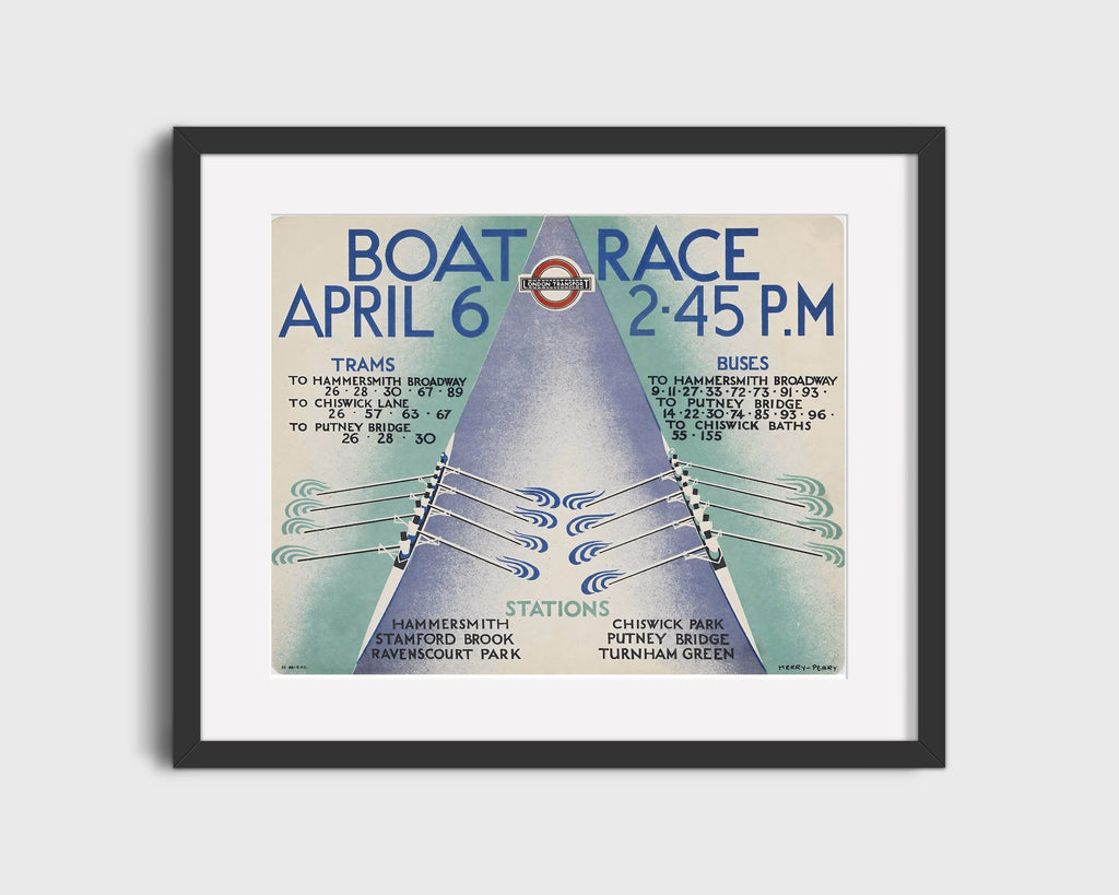 Classic Travel Poster - London - Boat Race 2 Travel Vintage Framed Prints Gallery Frame 16x20