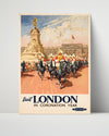 Classic Travel Poster - London - Coronation Year Travel Vintage Framed Prints Poster 16x20