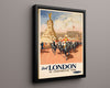 Classic Travel Poster - London - Coronation Year Travel Vintage Framed Prints Floating Canvas 16x20