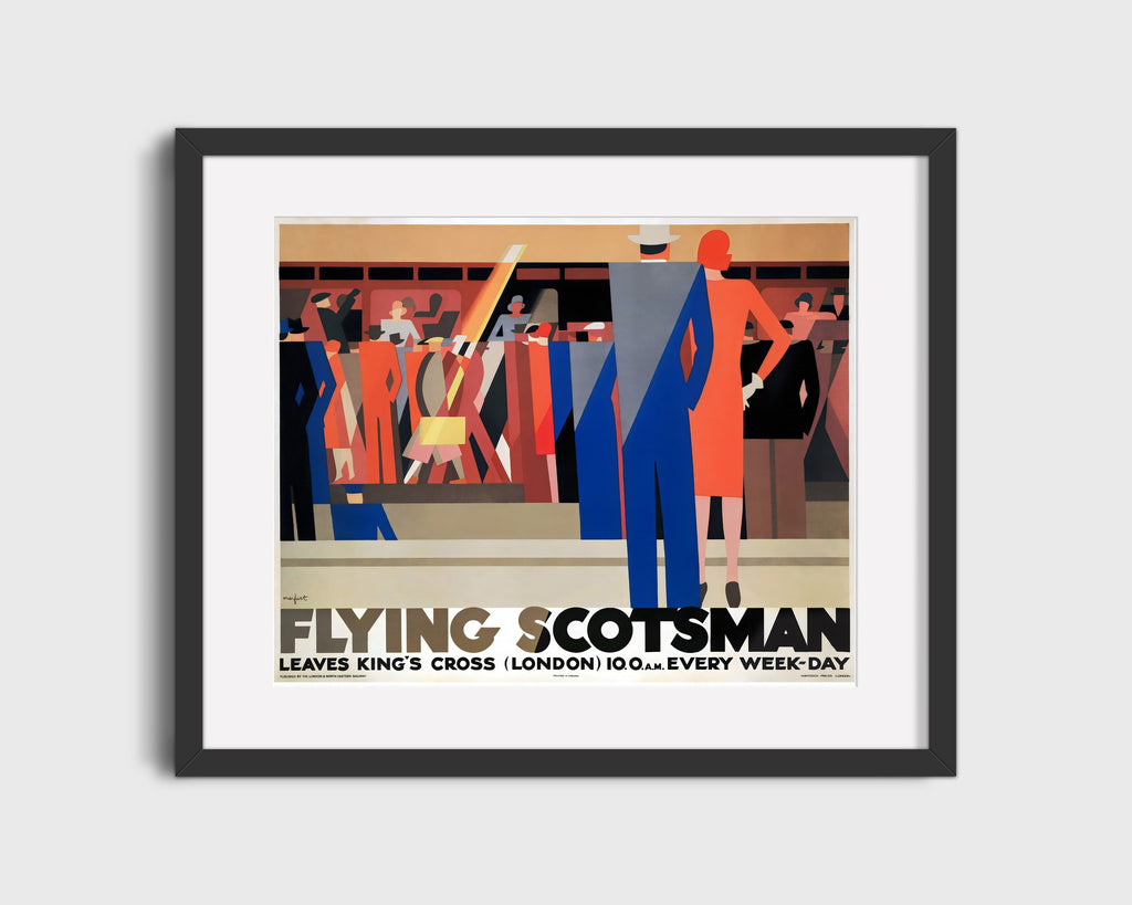 Classic Travel Poster - London - Fly the Tube Travel Vintage Framed Prints Gallery Frame 16x20