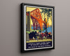 Classic Travel Poster - London - Forth Bridge Railway Travel Vintage Framed Prints Floating Canvas 16x20