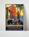 Classic Travel Poster - London - Forth Bridge Railway Travel Vintage Framed Prints Poster 16x20