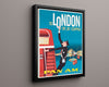 Classic Travel Poster - London - Pan Am Big Ben Travel Vintage Framed Prints Floating Canvas 16x20