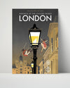 Classic Travel Poster - London - Piccadilly Hotel Cocktails Travel Vintage Framed Prints Poster 16x20