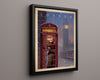 Classic Travel Poster - London - Telephone Box Travel Vintage Framed Prints Floating Canvas 16x20