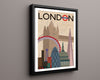 Classic Travel Poster - London - Transport Service Travel Vintage Framed Prints Floating Canvas 16x20