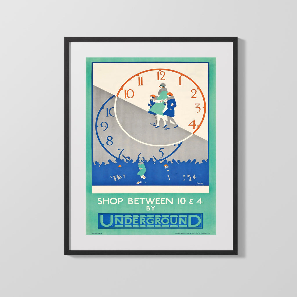 Classic Travel Poster - London - Underground Landmarks Travel Vintage Framed Prints Gallery Frame 16x20