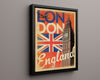 Classic Travel Poster - London - Underground Theatre Travel Vintage Framed Prints Floating Canvas 16x20