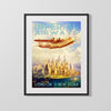 Classic Travel Poster - London - Visit the Empire Underground Travel Vintage Framed Prints Gallery Frame 16x20