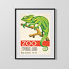 Classic Travel Poster - London Zoo - Camden Town Chameleon Travel Vintage Framed Prints Gallery Frame 16x20