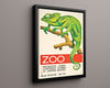 Classic Travel Poster - London Zoo - Camden Town Chameleon Travel Vintage Framed Prints Floating Canvas 16x20