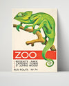 Classic Travel Poster - London Zoo - Camden Town Chameleon Travel Vintage Framed Prints Poster 16x20