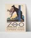 Classic Travel Poster - London Zoo - Regents Park Kangaroo Travel Vintage Framed Prints Poster 16x20