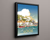 Classic Travel Poster - Looe - Cornwall Travel Vintage Framed Prints Floating Canvas 16x20