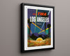 Classic Travel Poster - Los Angeles - Fly TWA Travel Vintage Framed Prints Floating Canvas 16x20