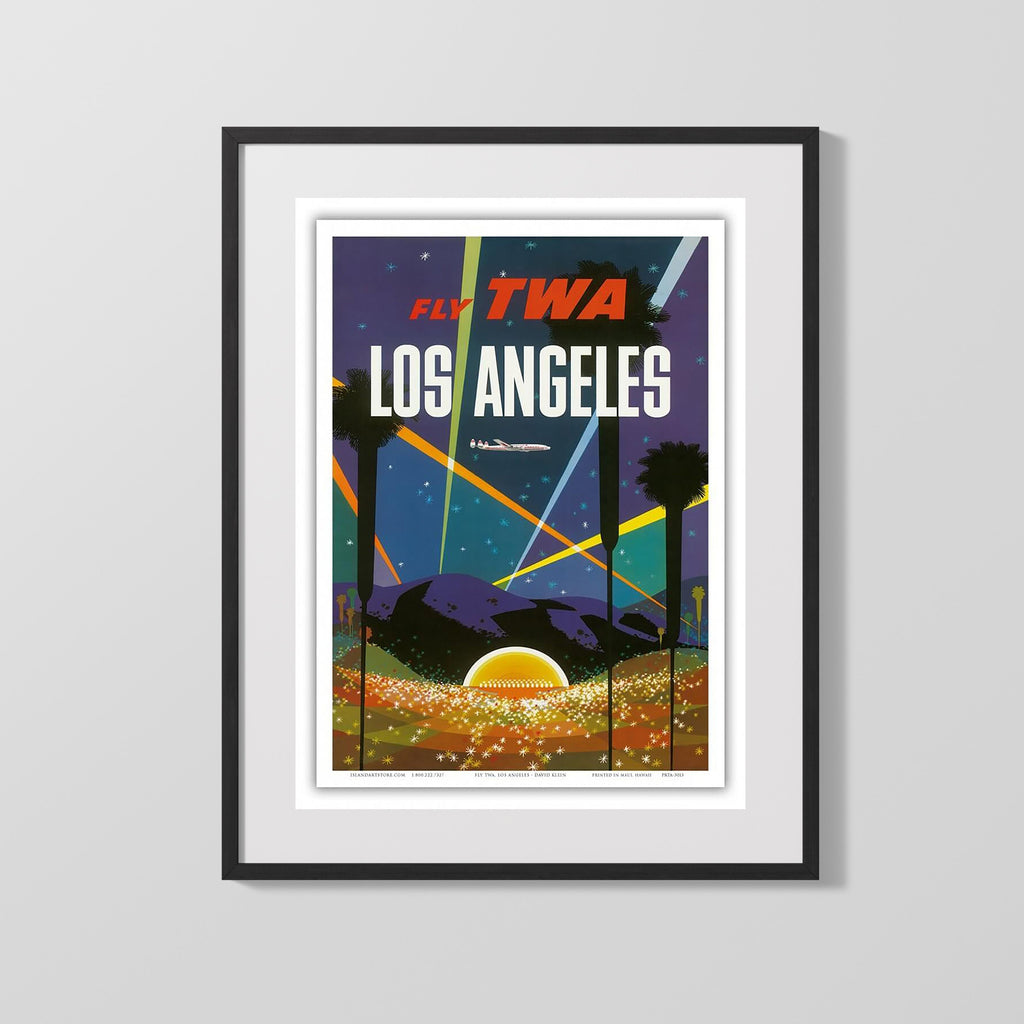 Classic Travel Poster - Los Angeles - Fly TWA Travel Vintage Framed Prints Gallery Frame 16x20