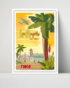 Classic Travel Poster - Los Angeles - Palm TWA Travel Vintage Framed Prints Poster 16x20