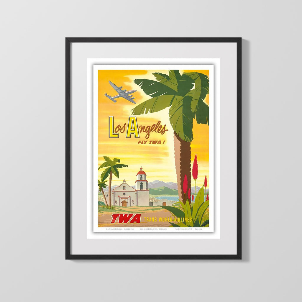 Classic Travel Poster - Los Angeles - Palm TWA Travel Vintage Framed Prints Gallery Frame 16x20