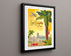 Classic Travel Poster - Los Angeles - Palm TWA Travel Vintage Framed Prints Floating Canvas 16x20