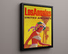 Classic Travel Poster - Los Angeles - United Airlines Travel Vintage Framed Prints Floating Canvas 16x20