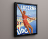 Classic Travel Poster - Lucerne - Lido Travel Vintage Framed Prints Floating Canvas 16x20