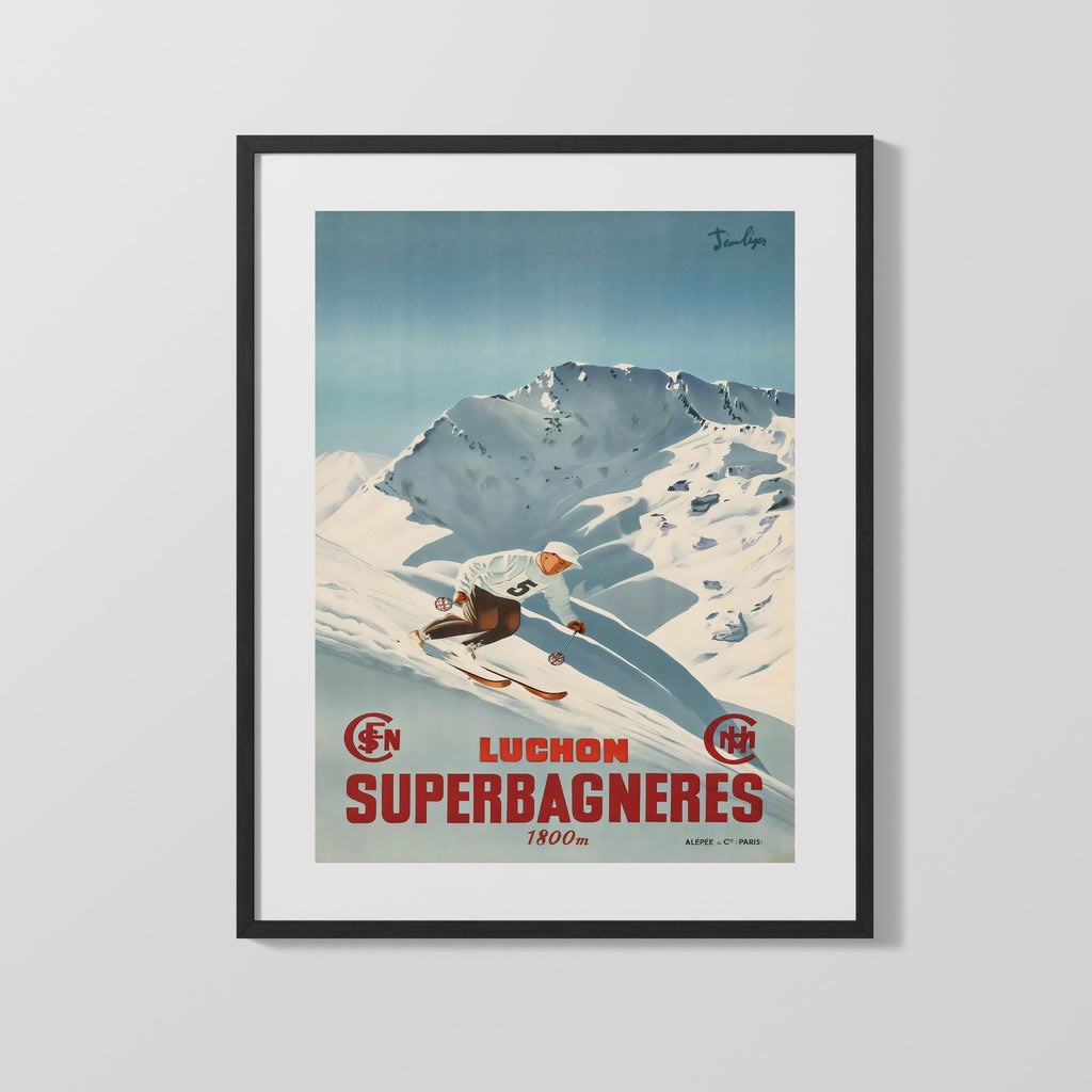 Classic Travel Poster - Luchon - Superbagneres Travel Vintage Framed Prints Gallery Frame 16x20