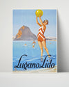 Classic Travel Poster - Lugano Travel Vintage Framed Prints Poster 16x20