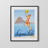 Classic Travel Poster - Lugano Travel Vintage Framed Prints Gallery Frame 16x20