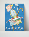 Classic Travel Poster - Lugano - Lido Lake Travel Vintage Framed Prints Poster 16x20