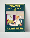Classic Travel Poster - Malaya - Railway Travel Travel Vintage Framed Prints Poster 16x20