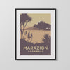 Classic Travel Poster - Marazion - Cornwall Travel Vintage Framed Prints Gallery Frame 16x20