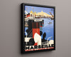 Classic Travel Poster - Marseille - Porte de lAfrique du Nord Travel Vintage Framed Prints Floating Canvas 16x20