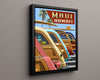 Classic Travel Poster - Maui - Surf Cars Palms Travel Vintage Framed Prints Floating Canvas 16x20