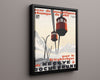 Classic Travel Poster - Megeve Rochebrune - Cable Car Travel Vintage Framed Prints Floating Canvas 16x20