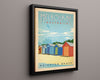 Classic Travel Poster - Melbourne - Brighton Beach Travel Vintage Framed Prints Floating Canvas 16x20
