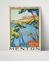 Classic Travel Poster - Menton - French Riviera Travel Vintage Framed Prints Poster 16x20