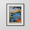 Classic Travel Poster - Menton - Mediterranean Travel Vintage Framed Prints Gallery Frame 16x20