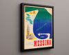 Classic Travel Poster - Messina - Porta della Sicilia Travel Vintage Framed Prints Floating Canvas 16x20