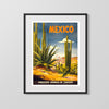 Classic Travel Poster - Mexico - Cactus Tourism Travel Vintage Framed Prints Gallery Frame 16x20