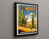 Classic Travel Poster - Mexico - Cactus Tourism Travel Vintage Framed Prints Floating Canvas 16x20