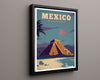 Classic Travel Poster - Mexico - Chichen Itza Travel Vintage Framed Prints Floating Canvas 16x20